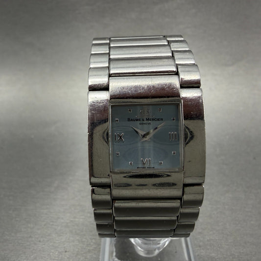 Baume Mercier Catwalk Watch Women 24mm Blue Dial Silver Tone Rectangle MV0451970