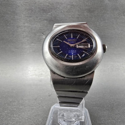 Seiko Automatic Watch Women 31mm Blue Dial Silver Tone READ!!!!!! 2706-7020 Runs6