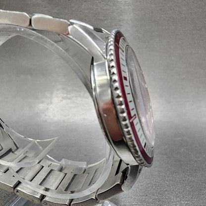 Zodiac Sea Wolf Watch Women 37mm Pink Dial Silver Tone Date Round New Battery3
