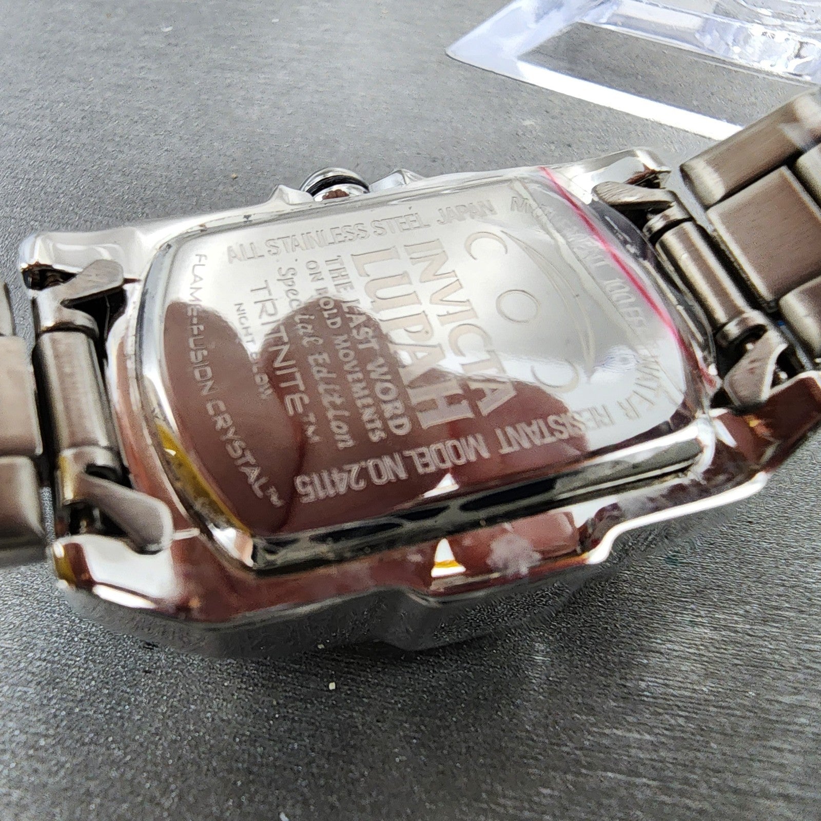 Invicta Lupah Watch Women 26mm Yellow Dial Silver Tone Rectangle 24115 New Batt11