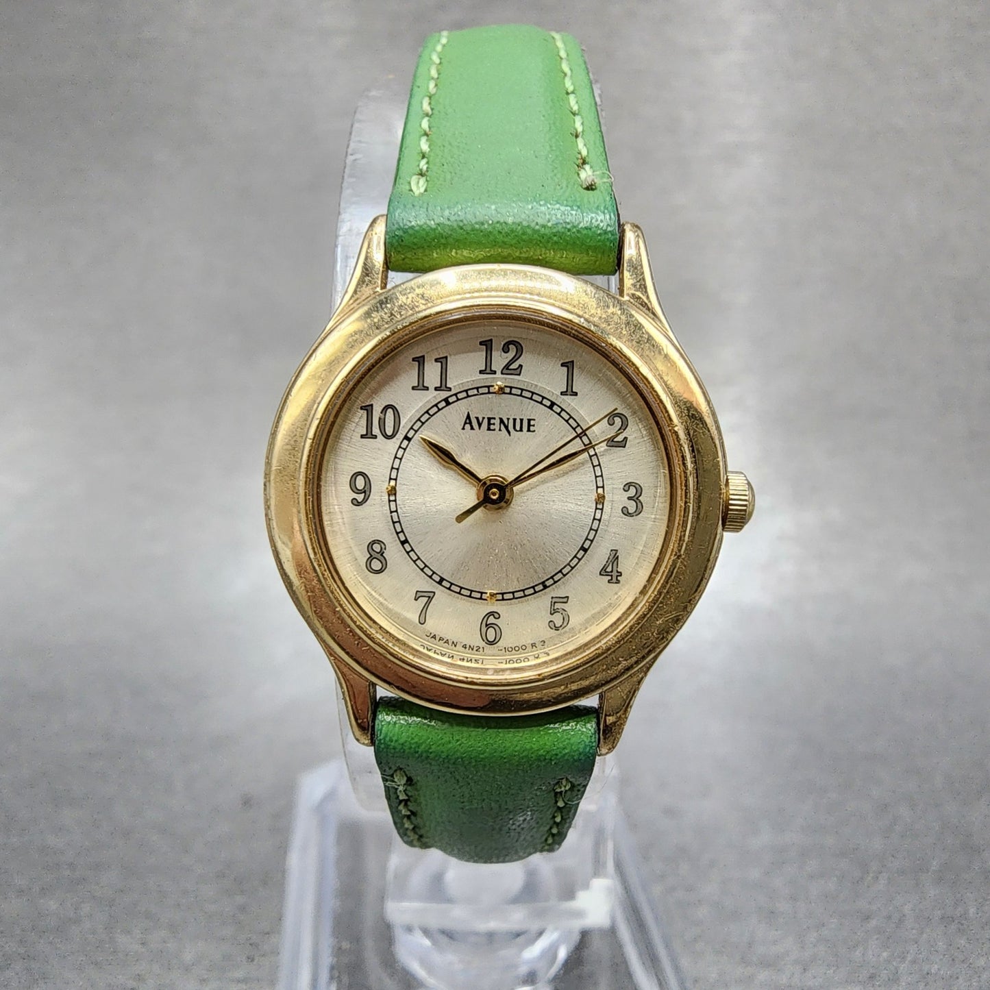 Seiko Avenue Watch Women 22mm Gold Dial Gold Tone Round 4N210510 New Battery0