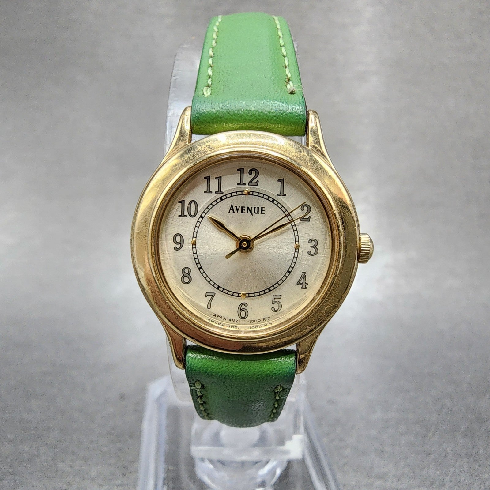 Seiko Avenue Watch Women 22mm Gold Dial Gold Tone Round 4N210510 New Battery0