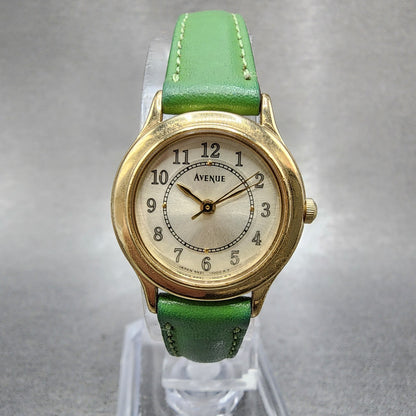 Seiko Avenue Watch Women 22mm Gold Dial Gold Tone Round 4N210510 New Battery0