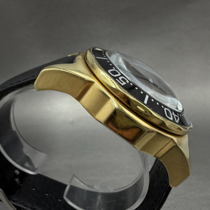 Invicta Dive Watch Men 44mm Black Dial Gold Tone Date Automatic 3505 Runs4