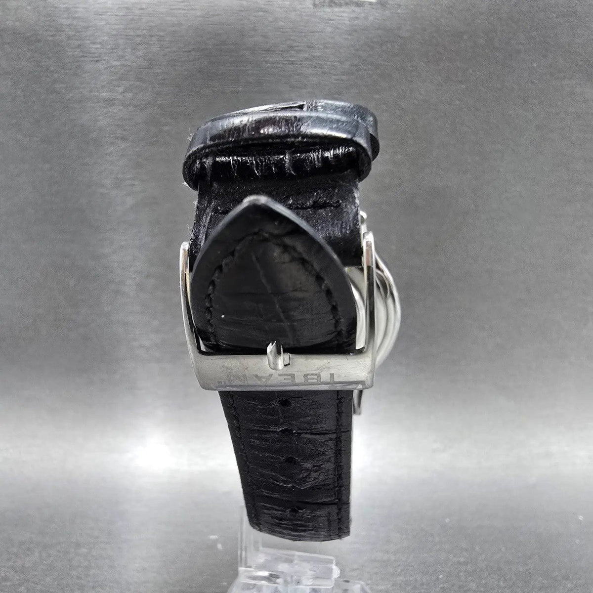 Ibeam Watch Men 40mm Black Dial Silver Date Round Flashlight New Battery7