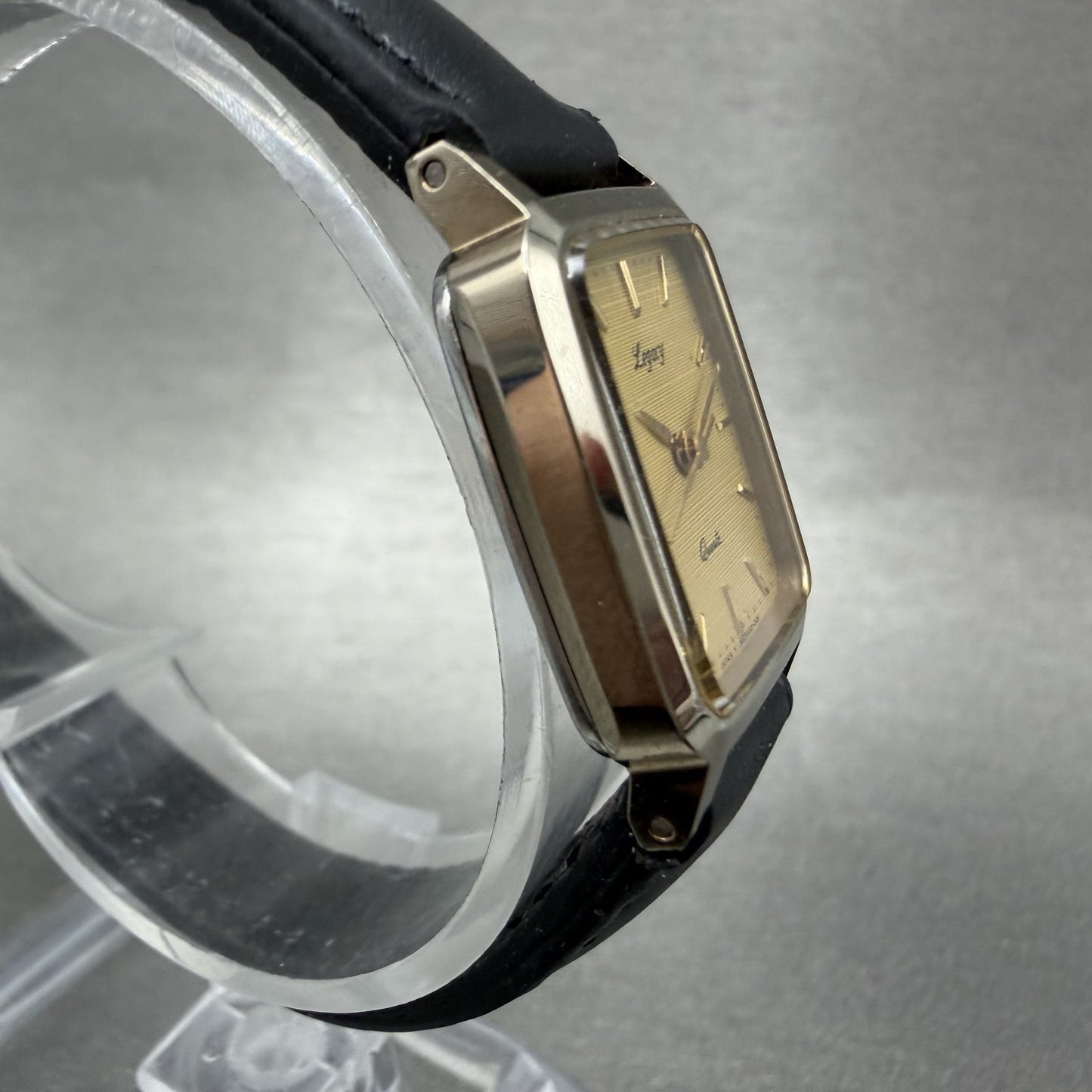Orient Legacy Tank Watch Women 18mm Gold Dial Gold Tone Rectangle New Battery3