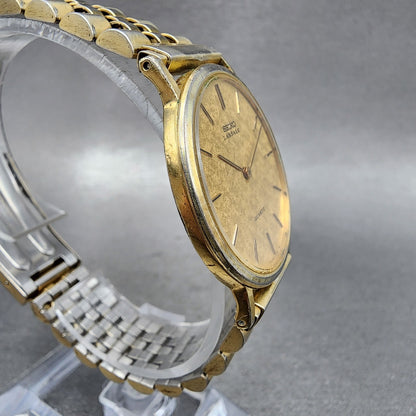 Seiko Lassale Watch Men 32mm Champagne Dial Gold Tone Round 59307049 PARTS4