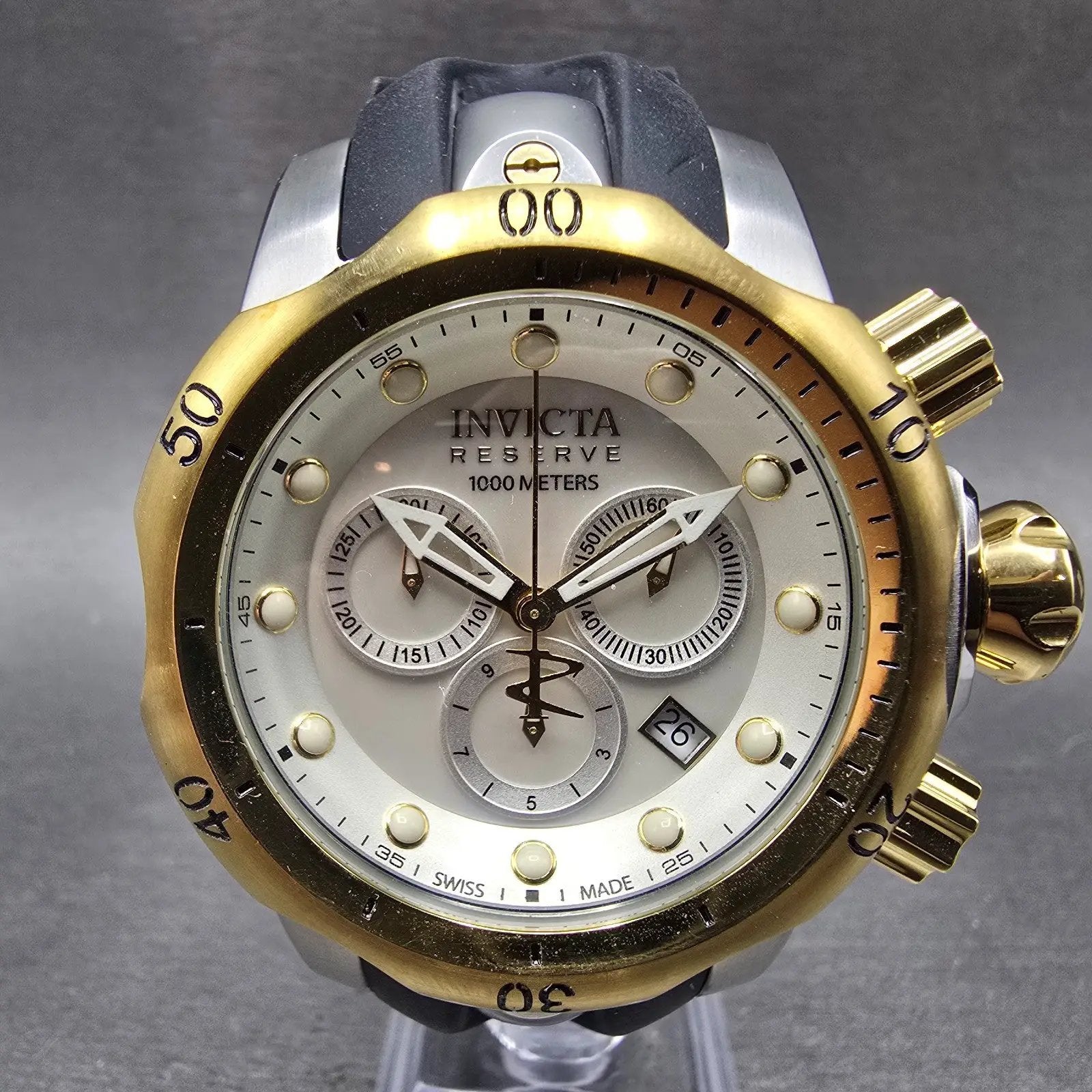 Invicta Venom Chronograph Watch Women 47mm MOP Dial Two Tone 0946 New Battery0