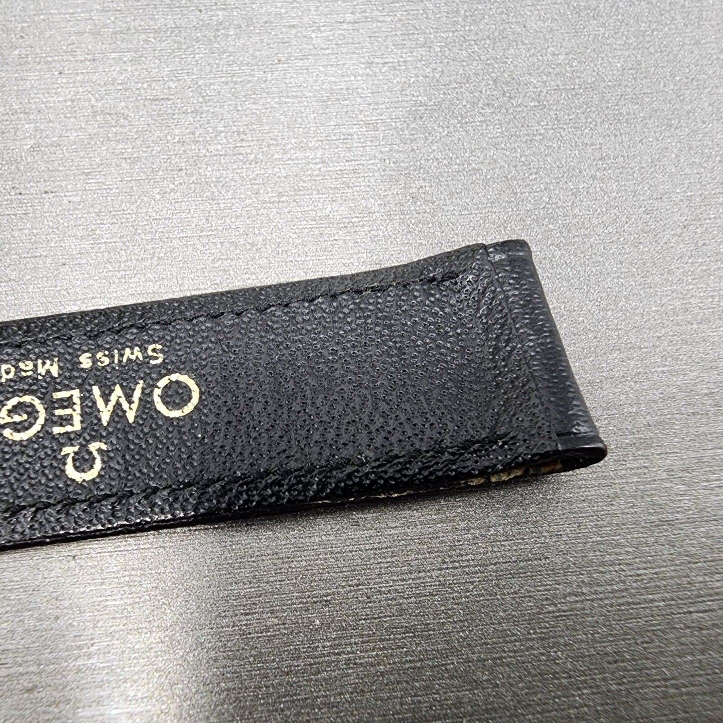 Omega Leather Watch Band 18mm Black Steel Buckle Vintage Swiss Made11