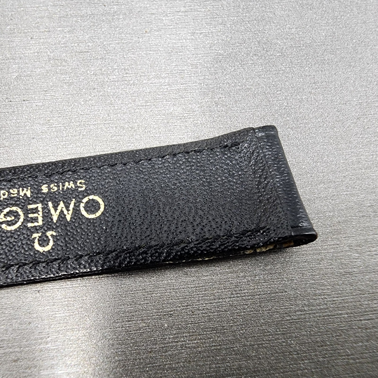 Omega Leather Watch Band 18mm Black Steel Buckle Vintage Swiss Made11