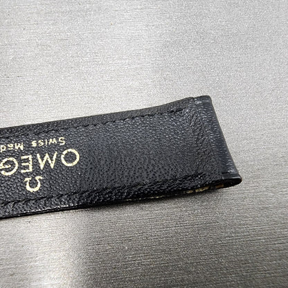 Omega Leather Watch Band 18mm Black Steel Buckle Vintage Swiss Made11