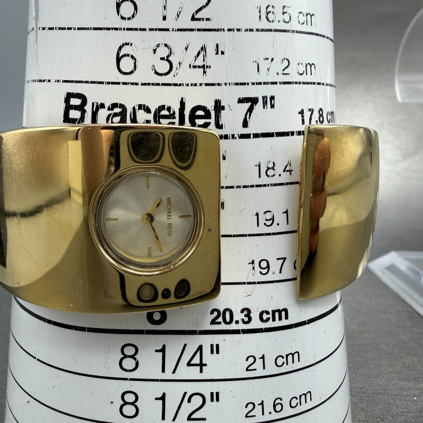Michael kors Bangle Watch Women 28mm Champagne Dial Gold Tone MK-3497 New Batt12