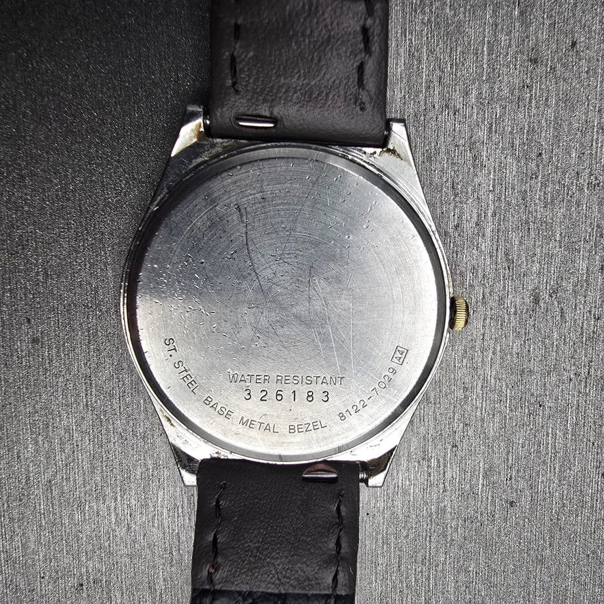 Seiko SQ Watch Men 33mm Silver Dial Silver Tone Date Round 8122-7029 New Battery10
