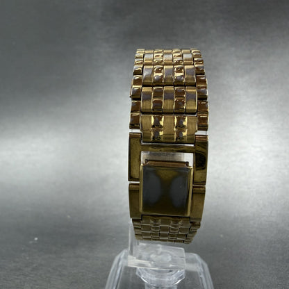 Seiko Tank Watch Women 16mm Champagne Dial Gold Tone Rectangle 1N01-5A69 New Bat7
