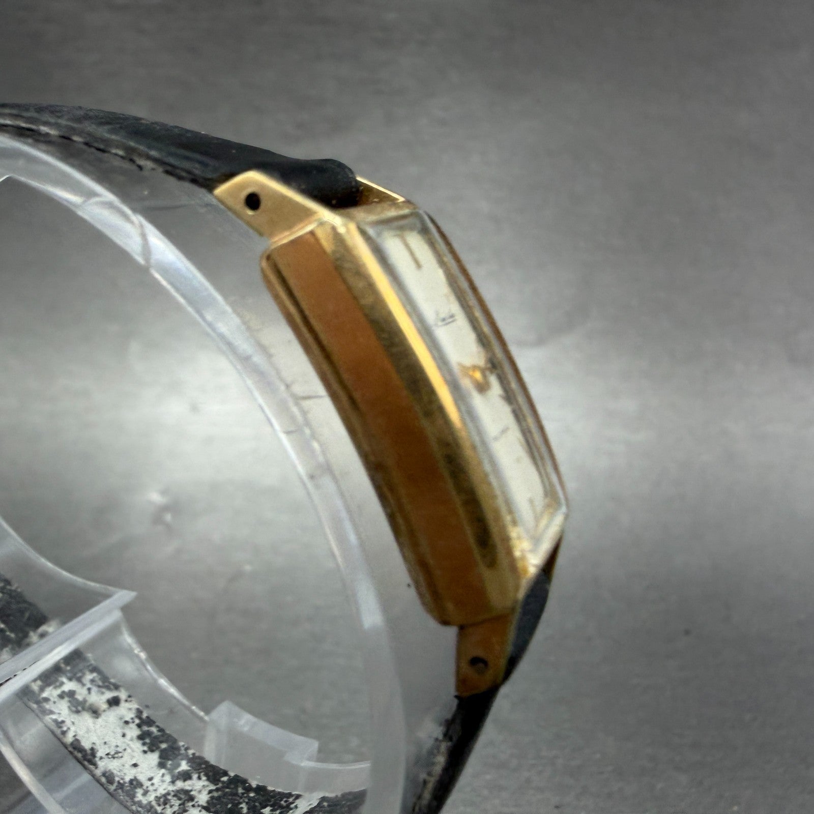 Seiko Lady Seiko Tank Watch Women 12mm White Dial Gold Tone Manual 4018 Runs3