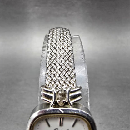 Orient Watch Women 18mm White Dial Silver Tone Rectangle A053Z5-40 New Battery D4