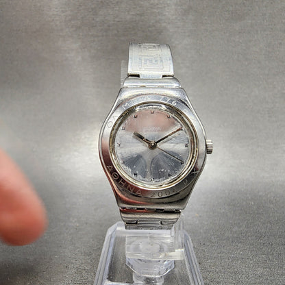 Swatch Irony Watch Women 25mm Silver Dial Silver Tone Round New Battery5