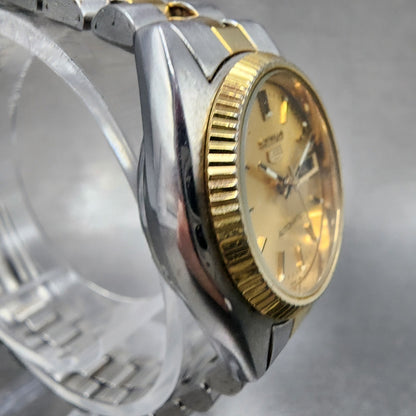 Seiko 5 Automatic Watch Women 24mm Champagne Dial Two Tone Daydate 42060510 Run3