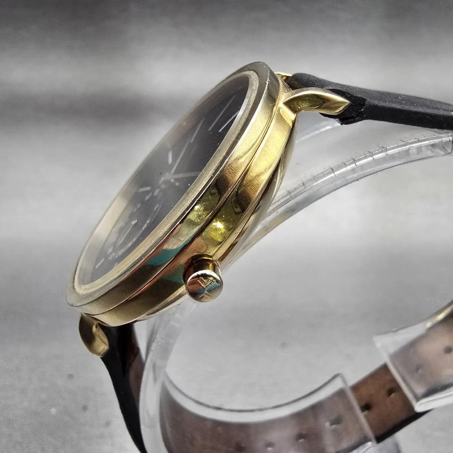 Skagen Hagen Watch Women 34mm Black Dial Gold Tone Round SKW2354 New Battery G2