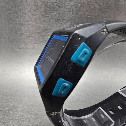 Nixon Lodown Watch Men 41mm Black Blue Digital Rectangle RUSTED!!! PARTS3