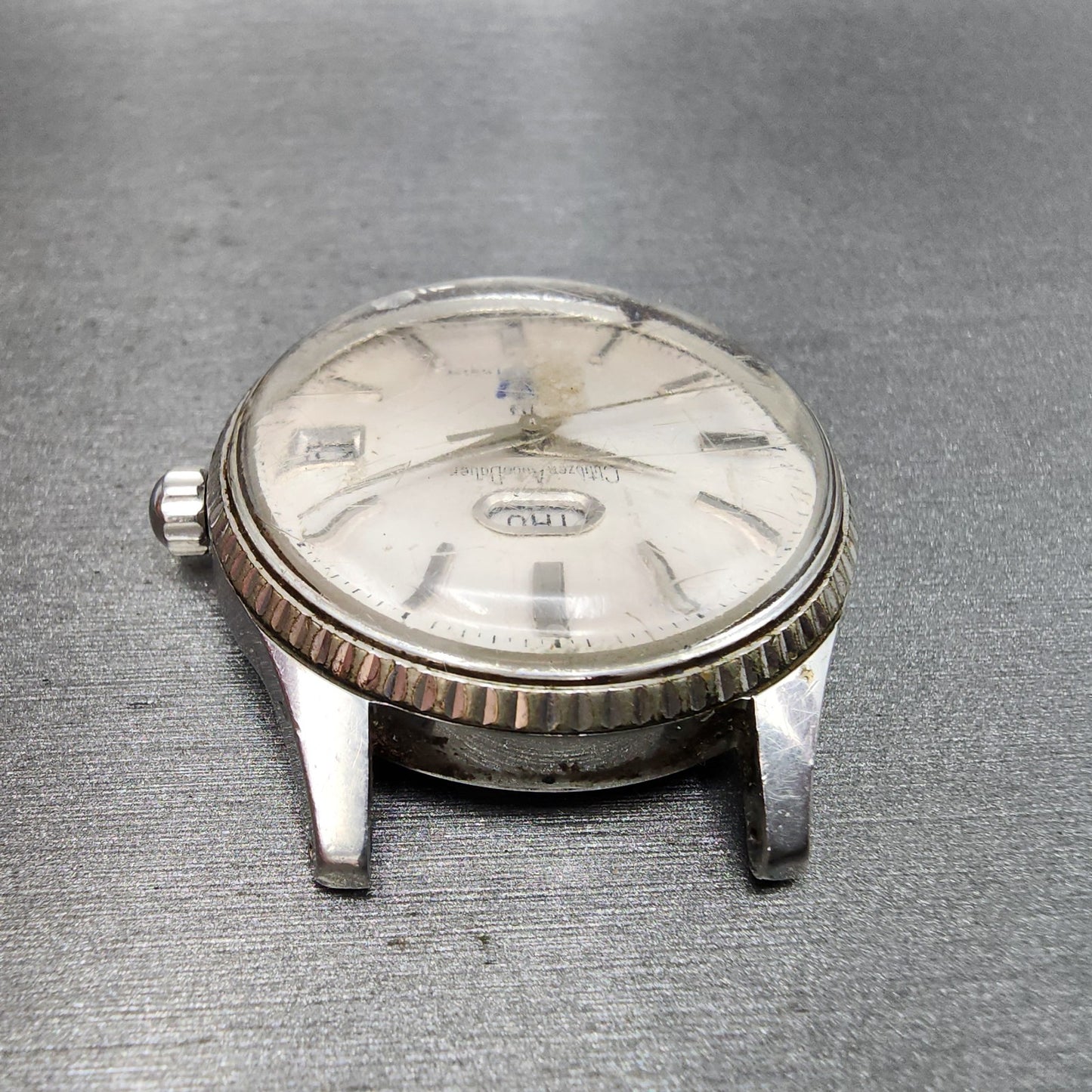 Citizen Autodater Watch Men 39mm White Dial Steel Daydate Automatic 1402a-t Runs
