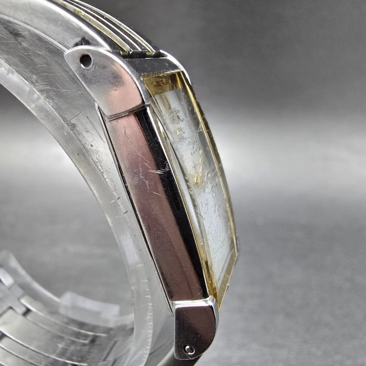 Citizen Eco-Drive Ciena Tank Watch Women 15mm MOP Dial Two Tone Rectangle Works3