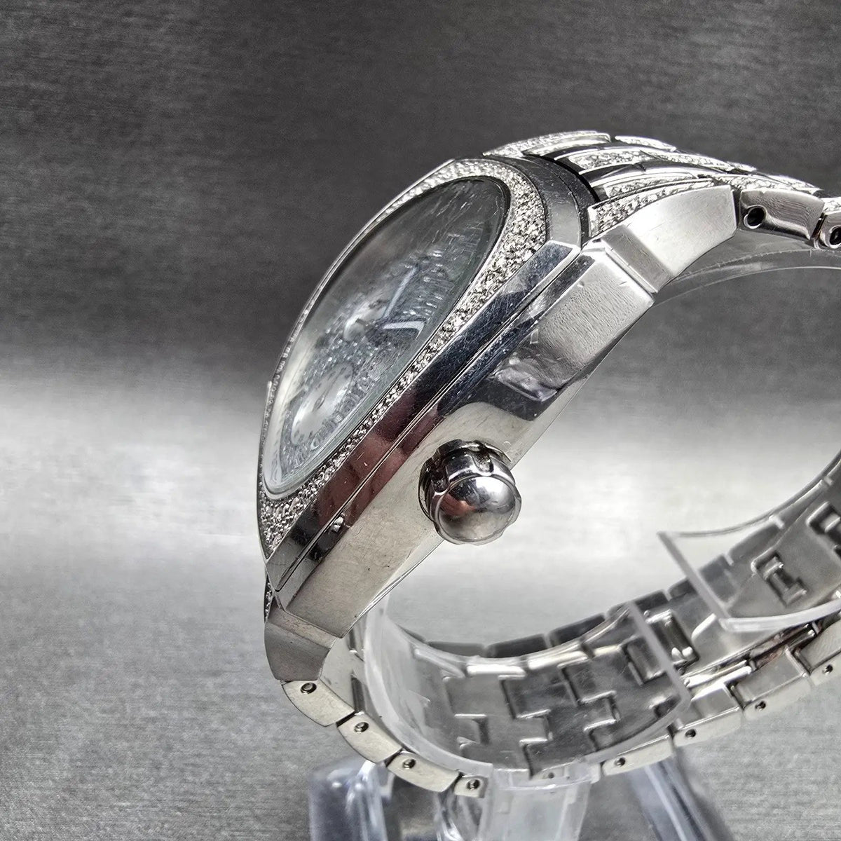 Bulova Watch Men 40mm Silver Dial Silver Tone Daydate Crystal 96C002 New Battery2