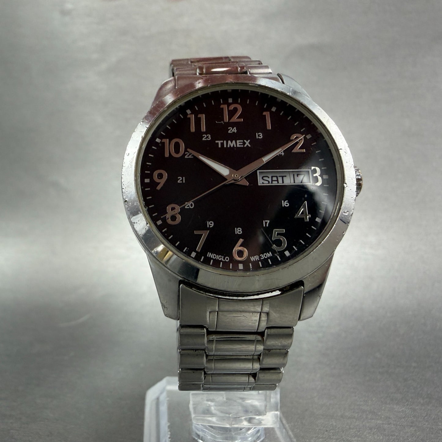 Timex South Street Sport Watch Men 36mm Black Dial Steel Daydate T2M932 NewBat5