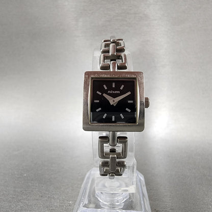 Nixon The Charm Watch Women 19mm Black Dial Silver Tone Square New Battery5