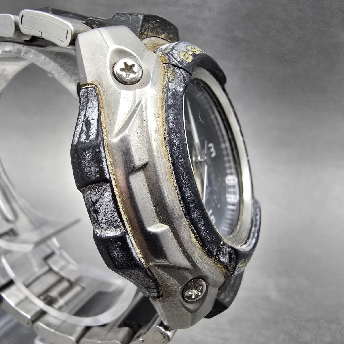 Casio G-Shock GC-2000 Watch Men 45mm Black Dial Black Silver Round VTG PARTS4