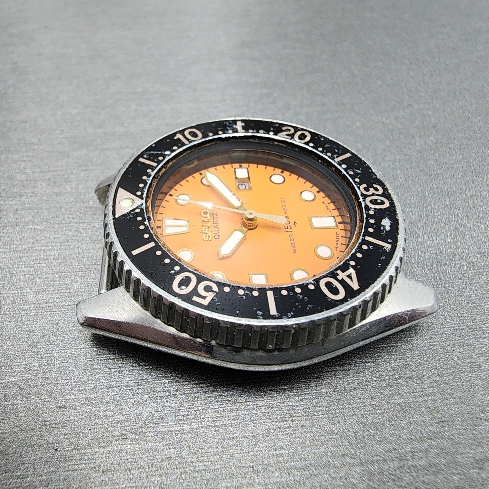 Seiko Diver watch Women 33mm Orange Dial silver Tone Date 26250010 New Battery3