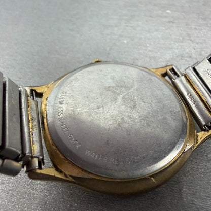 Hamilton Watch Men 34mm Gold Dial Gold Tone Round Retiree UAW 9812 New Battery10