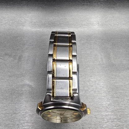 Seiko Watch Men 35mm Champagne Dial Two Tone Round V701-2K80 New Battery Vintage4