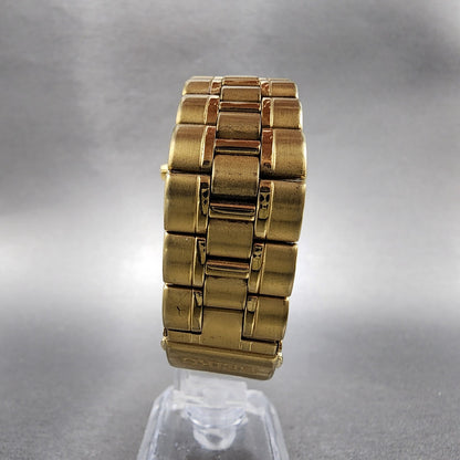 Seiko Kinetic Watch Men 38mm White Dial Gold Tone Date Round 5M420K69 PARTS8