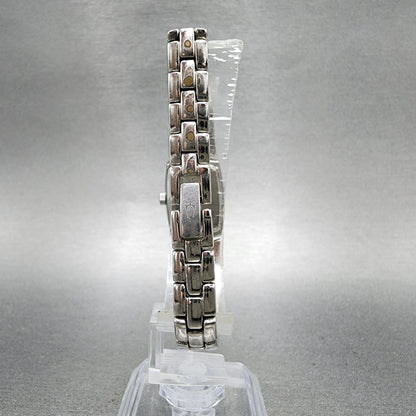 Bulova Tank Watch Women 17mm Black Dial Steel Rectangle Crystals 96T35 New Batt7