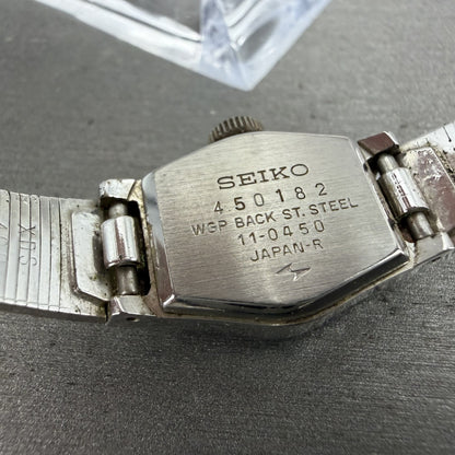 Seiko Watch Women 16mm Blue Dial Silver Tone Manual Round 11-0450 Runs9