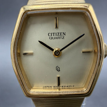 Citizen CQ Watch Women 19mm Champagne Dial Gold Tone Hexagon New Battery1