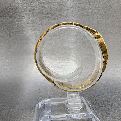 Bulova Watch Women 15mm White Dial Gold Tone Rectangle 97S44 New Battery8