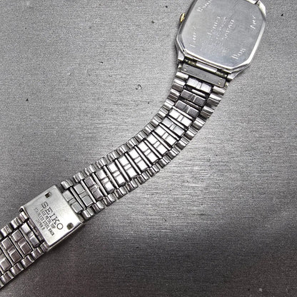 Seiko Watch Men 29mm Silver Dial Two Tone Date Octagon 6439-5039 PARTS Vintage15