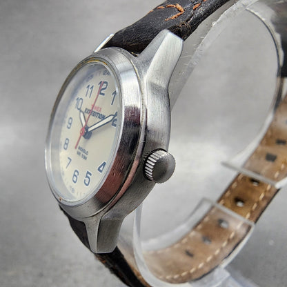 Timex Expedition Watch Women 26mm Cream Dial Silver Tone Date Round New Battery2