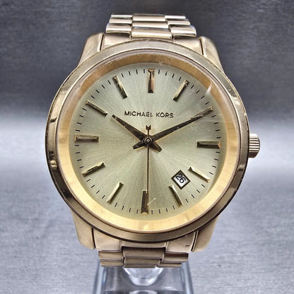 Michael Kors Jet Set Watch Women 38mm Gold Champagne Dial Gold MK5160 New Batt1