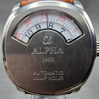 Alpha Jump Hour Automatic Watch Men 39mm White Dial Steel Round 187-TY Works1