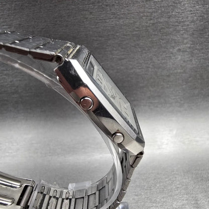 Seiko Watch Men 31mm Silver Dial Silver Chronograph Alarm H557-531H New Battery3