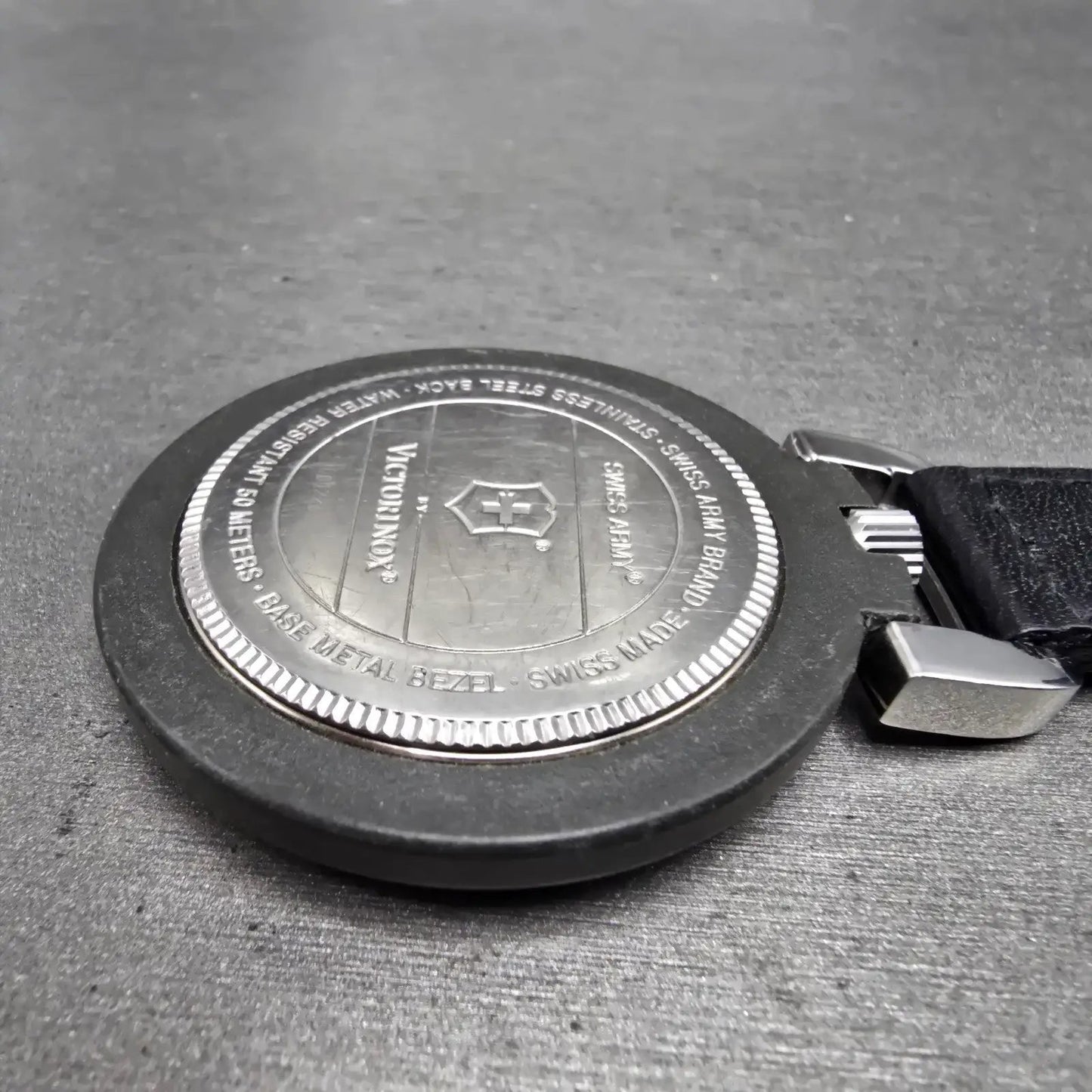 Victorinox Swiss Army Pocket Watch Men 48mm White Dial Black Tone 24723 New BatK12