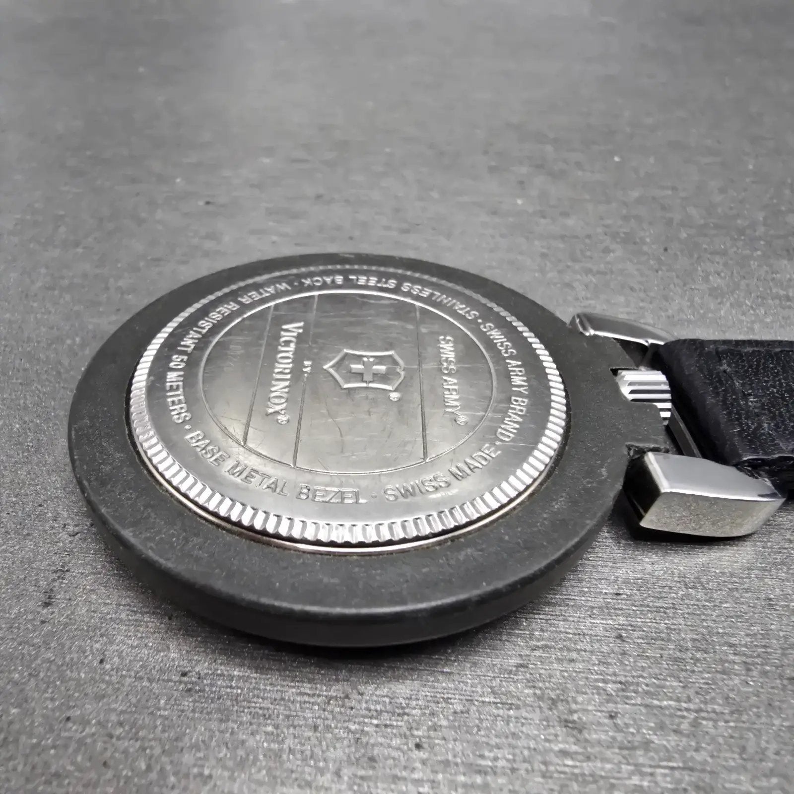 Victorinox Swiss Army Pocket Watch Men 48mm White Dial Black Tone 24723 New BatK12
