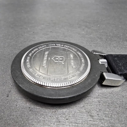 Victorinox Swiss Army Pocket Watch Men 48mm White Dial Black Tone 24723 New BatK12