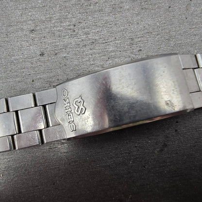 Seiko SQ Bracelet 19mm Stainless Steel Silver Tone Tri Folding Clasp VTG 111S4