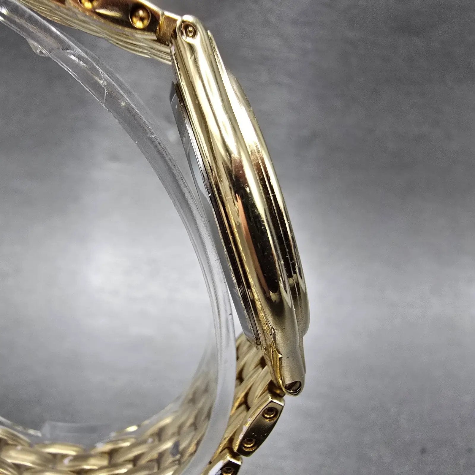 Wittnauer Watch Men 32mm Champagne Dial Gold Tone Round 5784 New Battery3