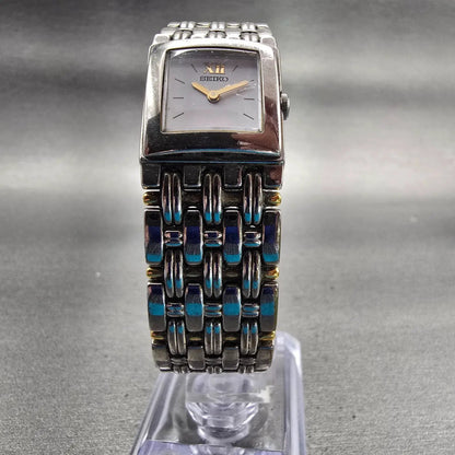 Seiko Watch Women 19mm White Dial Silver Tone Rectangle 1N01-5010 New Battery5