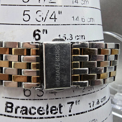 Michael Kors Darci Watch Women 39mm Silver Dial Two Tone MK-3203 New Battery JHJ9